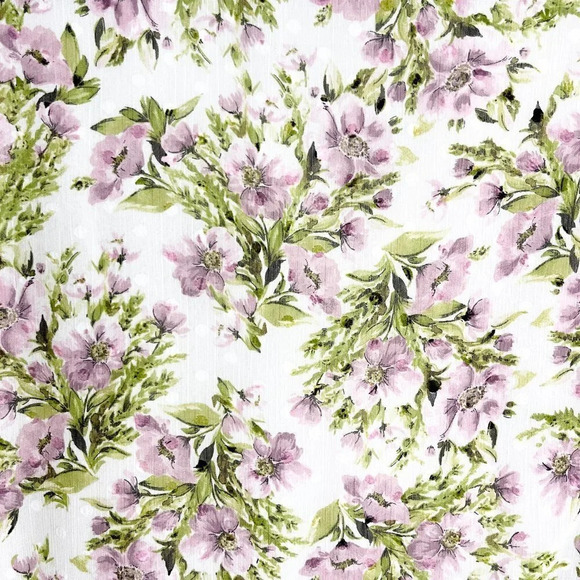 Torrid White & Purple Floral Peplum Chiffon Clip Dot Lace Inset Blouse Size 5X - Picture 5 of 9